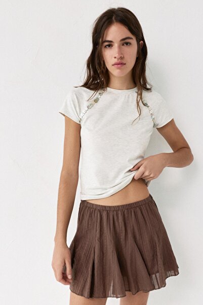 Pull & Bear Kahverengi mini etek