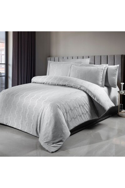 First Choice Luxury double bed linen jacquard satin 6 pieces, First Choice, N...