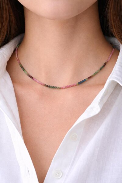 best bioenerji taş terapi Pink Tourmaline 2 mm Necklace Aaa Quality 💗