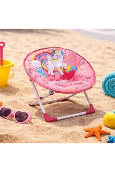 AVA Pink Unicorn Beach Chair for Kids, Foldable, Waterproof, 46x34.5x33.5cm