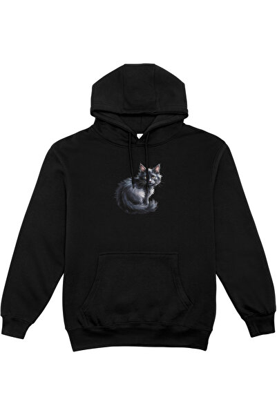 HoinarClothing Women's 80% Cotton oversized sweatshirt with cat