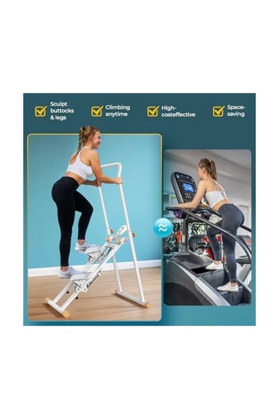 SMANIA Stepper pentru scări StepFIT™ cu ghidon (stepfit-stair-stepper-with-bar-black)