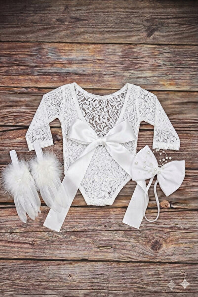 bba new trend 3-Piece Newborn Baby Bodysuit Baby Photography, Photo Shoot Lac...