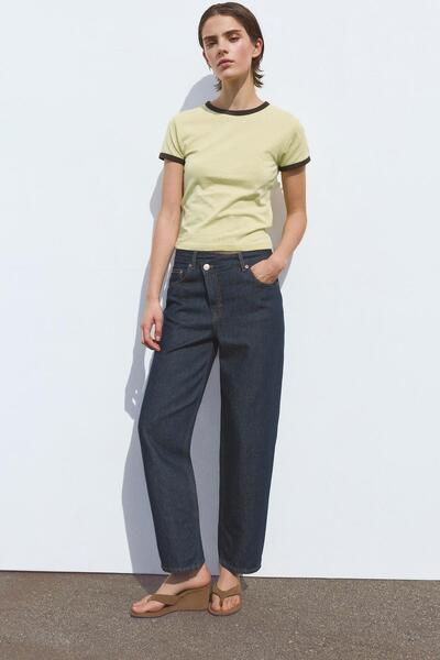 Pull & Bear Kısa kollu fitilli t-shirt