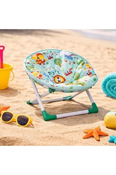 AVA Mint Green Beach Chair with Animals for Children, Foldable, 46x34.5x33.5cm