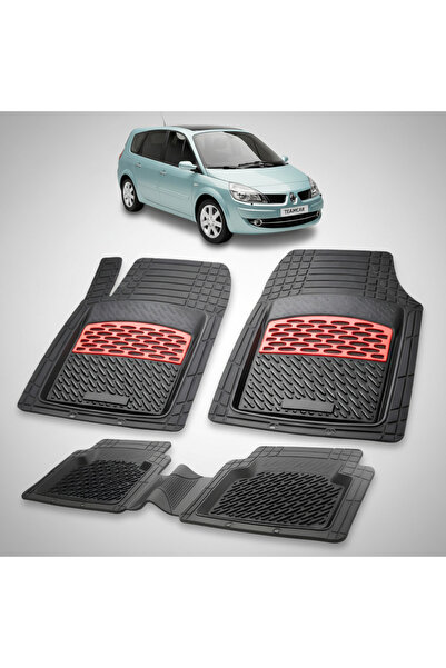 TEAMCAR Πατάκια δαπέδου για Renault Grand Scenic II 2 MPV (Μακρύ) Συμβατά 200...