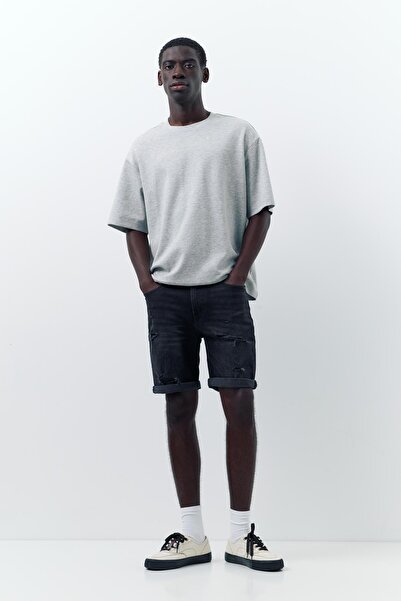 Pull & Bear Distressed denim bermuda