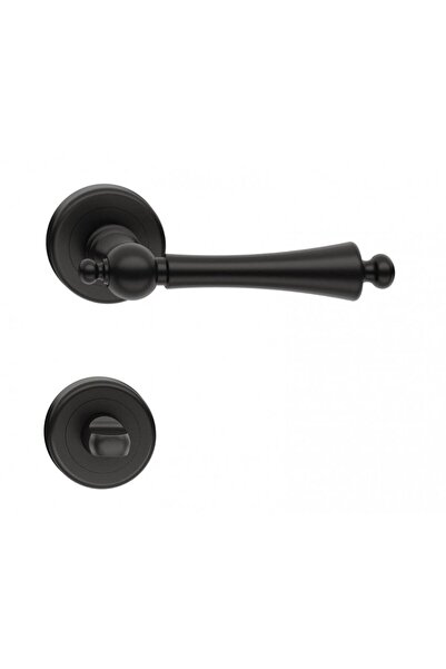 THG CENTURY Black Matte Door Handles with WC Rosette