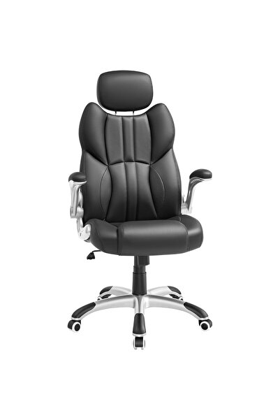 SONGMICS Ergonomic Office Chair with Foldable Arms, Height Adjustable, Swivel...