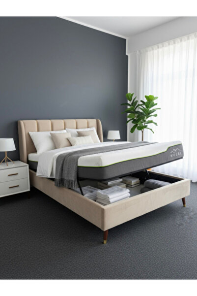 MarketMob Pat Belmonde 180x200 Lada de Depozitare Tapitat Catifea Bej