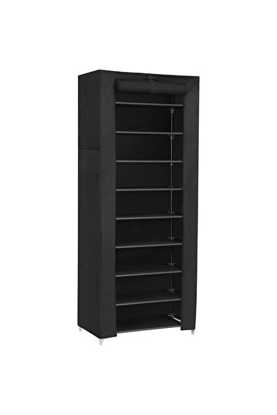 SONGMICS Fabric Shoe Rack with Metal and Plastic, 10 Tiers, Capacity 27-35 Pa...