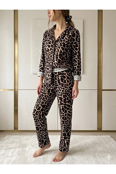 Love Lady Style Leopar Pamuklu Pijama Takımı