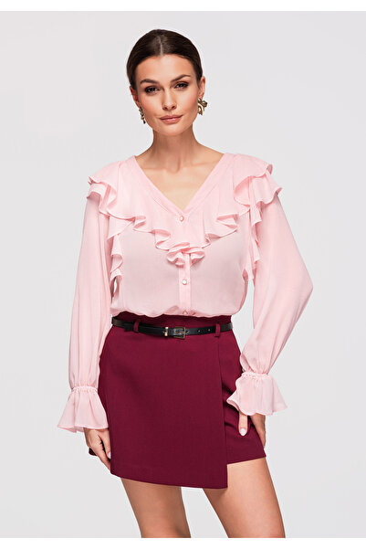 OMBRE Women's Elegant Shirt OW-SH-E0029 Rose