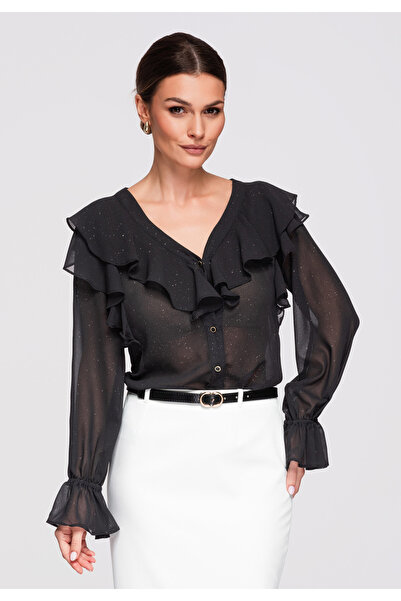 OMBRE Women's Elegant Shirt OW-SH-E0029 Black