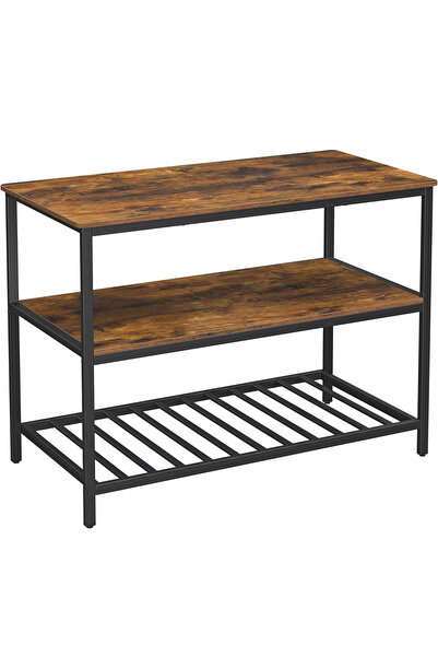 OEM Raft de bucatarie tip insula, cadru de otel cu 3 nivele, stil industrial,...