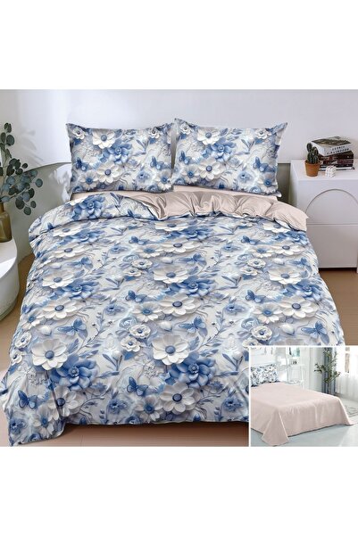 OEM Bed linen, 2 people, satin cotton, 4 pieces, with print, LSN4693