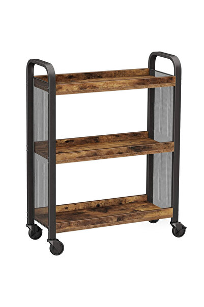 OEM Kitchen serving cart on wheels, with 3 shelves, industrial style, 26x66x8...