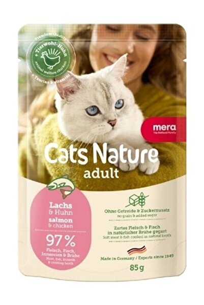 Mera Cats Nature Somonlu Pouch Yetişkin Konserve Kedi Maması 85 gr 1 Adet