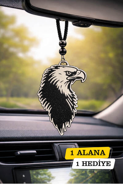 expres hediye Car Mirror Ornament with Eagle Figure |   Black and White Rear ...