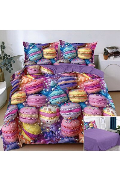 OEM Bed linen, 2 people, satin cotton, 4 pieces, with print, LSN4711