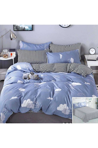 OEM Bed linen, 2 people, satin cotton, 4 pieces, with print, LSN4393