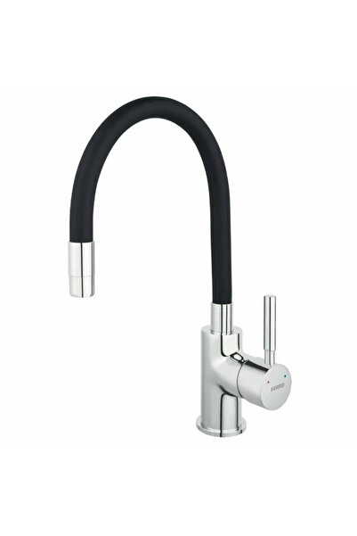 FERRO Baterie bucatarie cu pipa flexibila neagra Zumba