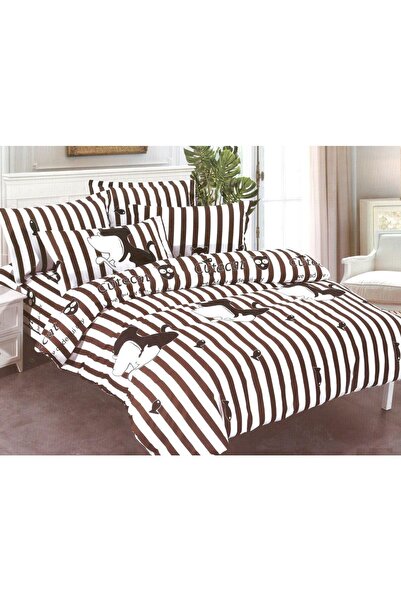OEM Bed linen, 2 people, satin cotton, 4 pieces, with print, LSN4408
