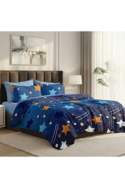 Pucioasa 6-piece double bed linen, Colorful stars