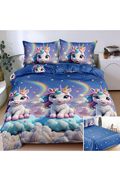 OEM Bed linen, 2 people, satin cotton, 4 pieces, with print, LSN4716