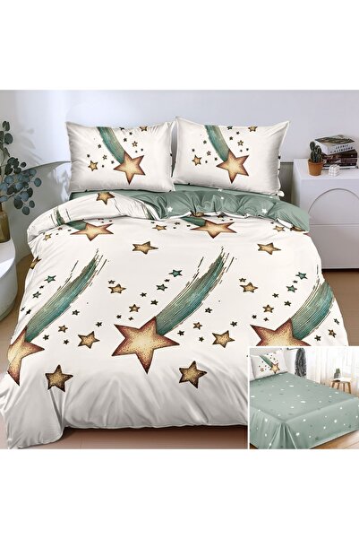 OEM Bed linen, 2 people, satin cotton, 4 pieces, with print, LSN4715