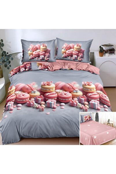 OEM Bed linen, 2 people, satin cotton, 4 pieces, with print, LSN4173