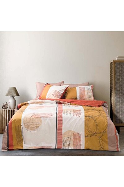 Bahar Tekstil 100% cotton bed linen ranforce, Bahar Home, Vortex Orange with ...