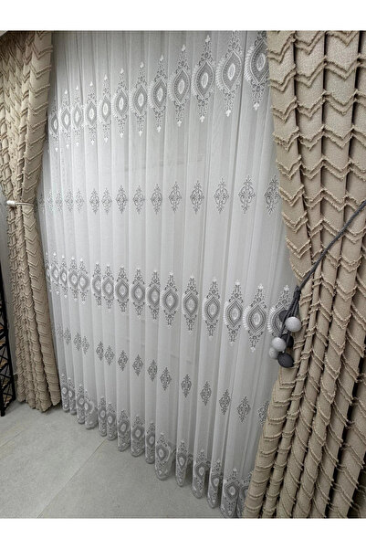 NİVEMESHOME SERAP GÜMÜŞ Perdea din tul de bambus plisată 1/3