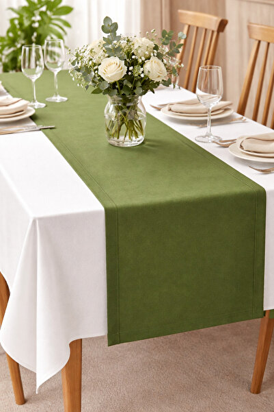 Rona Home Modern Khaki Table Runner – Stylish Solid Color Decorative Dining T...