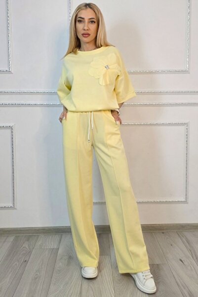 FashionForYou Casual two-piece Solenne set, with floral detail and crystals, ...