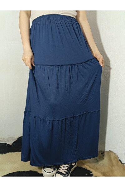 hoaryage Ελαστική μέση, 3 στρώσεις βολάν Μακριά φούστα Χτενισμένο χτενισμένο ...