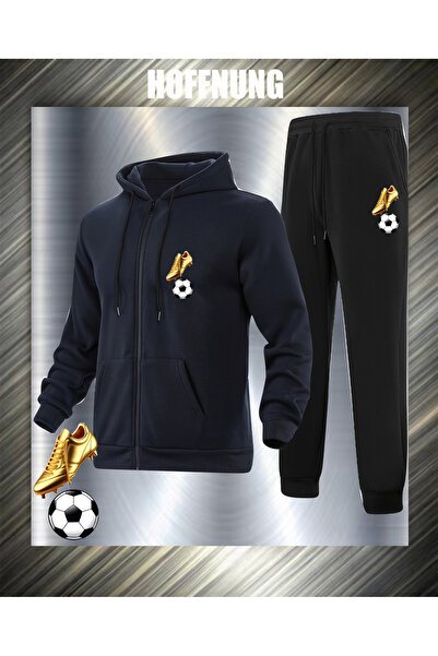 HOFFNUNG Unisex Casual Tracksuit Set Golden Shoes Outdoor Full Zip