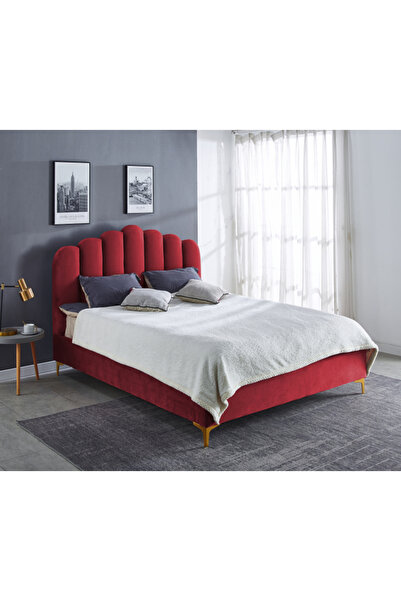 MarketMob Pat Cloud 180x200 cm Catifea Magenta cu somieră inclusă