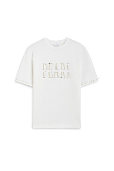 Twist SUNİ İNCİLİ OVERSIZE TİŞÖRT