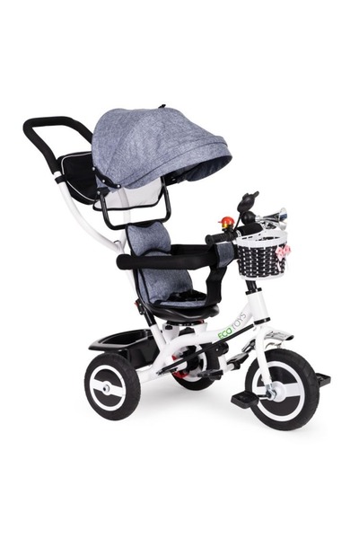 Selgot Tricicletă pentru copii, Scaun rotativ, Culoare gri/albă, 12 luni - 5 ani