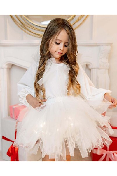 fustite cu luminite The Skirt with Little Lights, White - 3-18 months (68-86 cm)