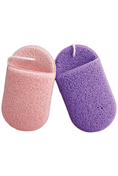 ECARLA - Set of pink and purple facial cleansing sponges, 2 pcs.