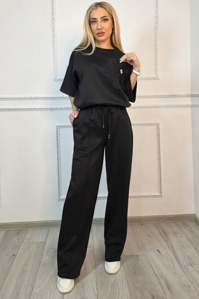 FashionForYou Casual two-piece Solenne set, with floral detail and crystals, ...