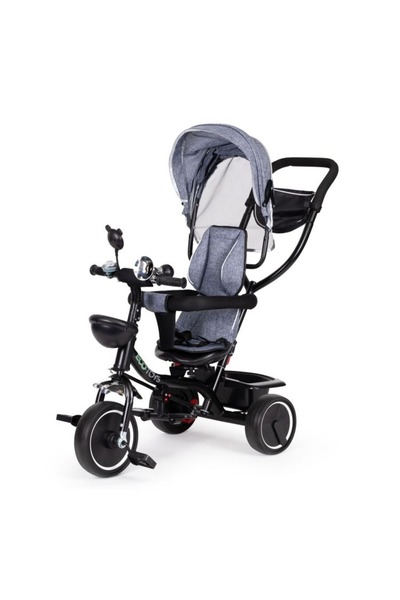Selgot Tricicletă pentru copii, cu scaun rotativ, culoare gri/negru, 12 luni ...