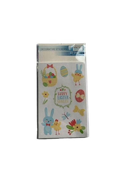 UNITED OFFICE Set de 100 de autocolante decorative multicolore pentru Paște
