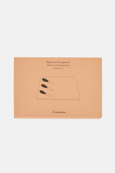 Muy Mucho Acacia Wooden Cutting And Chopping Board With Knives Cheese Serving...