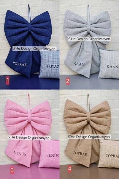 s'he design organizasyon Personalized Embroidered Fuffy Bow Door Decoration a...