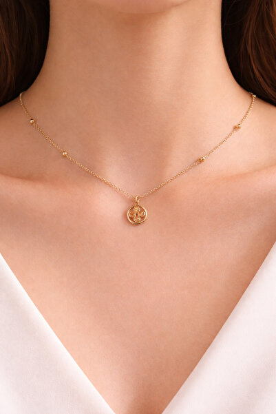 TUTU DESİGN Women's Gold Dorika Chain Minimalist Figured Necklace