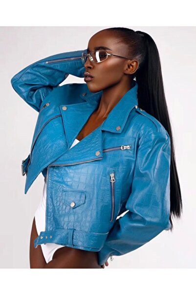 Tsakiris Family Blue genuine leather jacket