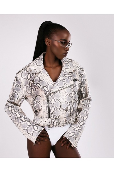 Tsakiris Family Genuine python leather jacket